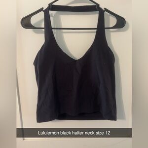Lululemon Halter Neck Black Top Size 12